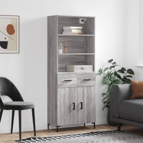 Tall gray Sonoma plywood sideboard 69.5x34x180 cm by vidaXL, Sideboards - Ref: Foro24-3200519, Price: 146,47 €, Discount: %