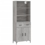 Aparador alto madera contrachapada gris sonoma 69,5x34x180 cm de vidaXL, Aparadores - Ref: Foro24-3200519, Precio: 146,29 €, ...