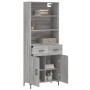 Aparador alto madera contrachapada gris sonoma 69,5x34x180 cm de vidaXL, Aparadores - Ref: Foro24-3200519, Precio: 146,29 €, ...