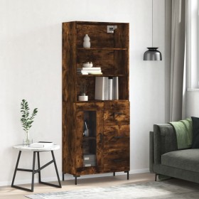 Tall smoked oak plywood highboard 69.5x34x180 cm by vidaXL, Sideboards - Ref: Foro24-3189514, Price: 154,25 €, Discount: %