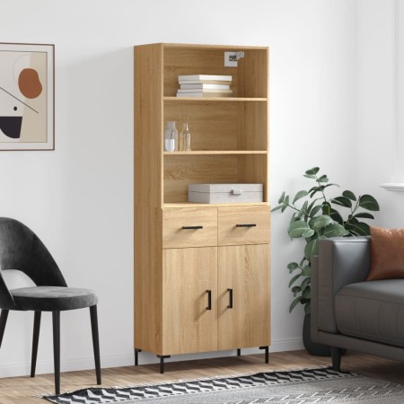 High oak-colored plywood sideboard 69.5x34x180 cm by vidaXL, Sideboards - Ref: Foro24-3200516, Price: 139,99 €, Discount: %