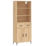 High oak-colored plywood sideboard 69.5x34x180 cm by vidaXL, Sideboards - Ref: Foro24-3200516, Price: 139,99 €, Discount: %