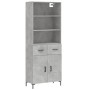 Aparador alto madera contrachapada gris hormigón 69,5x34x180 cm de vidaXL, Aparadores - Ref: Foro24-3200517, Precio: 137,96 €...