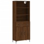 Aparador alto madera contrachapada marrón roble 69,5x34x180 cm de vidaXL, Aparadores - Ref: Foro24-3200520, Precio: 142,14 €,...