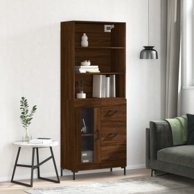 Tall brown oak plywood sideboard 69.5x34x180 cm by vidaXL, Sideboards - Ref: Foro24-3189516, Price: 159,79 €, Discount: %