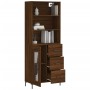 Tall brown oak plywood sideboard 69.5x34x180 cm by vidaXL, Sideboards - Ref: Foro24-3189516, Price: 160,00 €, Discount: %