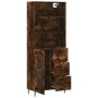 Aparador alto madera contrachapada roble ahumado 69,5x34x180 cm de vidaXL, Aparadores - Ref: Foro24-3189530, Precio: 157,74 €...