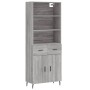 Aparador alto madera contrachapada gris sonoma 69,5x34x180 cm de vidaXL, Aparadores - Ref: Foro24-3200535, Precio: 146,10 €, ...