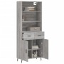 Aparador alto madera contrachapada gris sonoma 69,5x34x180 cm de vidaXL, Aparadores - Ref: Foro24-3200535, Precio: 146,10 €, ...