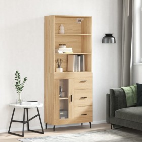 Tall plywood oak-colored highboard 69.5x34x180 cm by vidaXL, Sideboards - Ref: Foro24-3189528, Price: 180,31 €, Discount: %