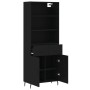 Aparador alto madera contrachapada negro 69,5x34x180 cm de vidaXL, Aparadores - Ref: Foro24-3200530, Precio: 162,99 €, Descue...