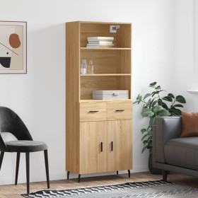 Aparador alto madera contrachapada color roble 69,5x34x180 cm de vidaXL, Aparadores - Ref: Foro24-3200532, Precio: 139,99 €, ...