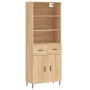 Aparador alto madera contrachapada color roble 69,5x34x180 cm de vidaXL, Aparadores - Ref: Foro24-3200532, Precio: 142,73 €, ...