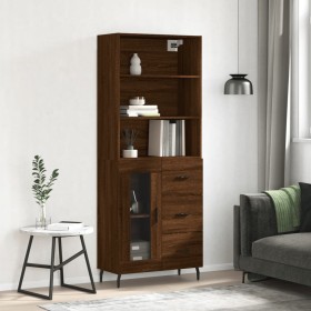 Tall oak brown plywood sideboard 69.5x34x180 cm by vidaXL, Sideboards - Ref: Foro24-3189532, Price: 160,99 €, Discount: %