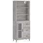 Aparador alto madera contrachapada gris sonoma 69,5x34x180 cm de vidaXL, Aparadores - Ref: Foro24-3189531, Precio: 160,83 €, ...