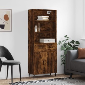 Tall smoked oak plywood sideboard 69.5x34x180 cm by vidaXL, Sideboards - Ref: Foro24-3200534, Price: 141,27 €, Discount: %