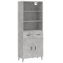 Aparador alto madera contrachapada gris hormigón 69,5x34x180 cm de vidaXL, Aparadores - Ref: Foro24-3200533, Precio: 150,95 €...