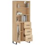 High oak-colored plywood sideboard 69.5x34x180 cm by vidaXL, Sideboards - Ref: Foro24-3189536, Price: 161,99 €, Discount: %