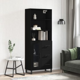 Aparador alto madera contrachapada negro 69,5x34x180 cm de vidaXL, Aparadores - Ref: Foro24-3189534, Precio: 173,99 €, Descue...