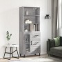 High sideboard sonoma gray plywood 69.5x34x180 cm by vidaXL, Sideboards - Ref: Foro24-3189539, Price: 172,74 €, Discount: %