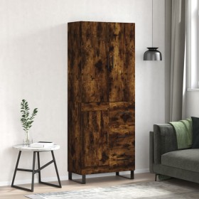 Tall smoked oak plywood sideboard 69.5x34x180 cm by vidaXL, Sideboards - Ref: Foro24-3196040, Price: 164,99 €, Discount: %