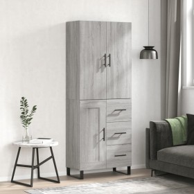 Aparador alto madera contrachapada gris sonoma 69,5x34x180 cm de vidaXL, Aparadores - Ref: Foro24-3196041, Precio: 169,99 €, ...