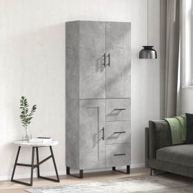 Concrete gray plywood tall sideboard 69.5x34x180 cm by vidaXL, Sideboards - Ref: Foro24-3196039, Price: 165,93 €, Discount: %