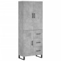 Aparador alto madera contrachapada gris hormigón 69,5x34x180 cm de vidaXL, Aparadores - Ref: Foro24-3196039, Precio: 165,70 €...