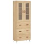 Aparador alto madera contrachapada color roble 69,5x34x180 cm de vidaXL, Aparadores - Ref: Foro24-3198380, Precio: 188,55 €, ...