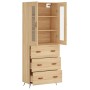 Aparador alto madera contrachapada color roble 69,5x34x180 cm de vidaXL, Aparadores - Ref: Foro24-3198380, Precio: 188,55 €, ...