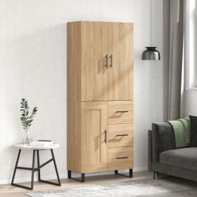 High oak-colored plywood sideboard 69.5x34x180 cm by vidaXL, Sideboards - Ref: Foro24-3196038, Price: 178,99 €, Discount: %