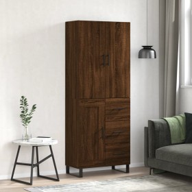 Tall oak brown plywood sideboard 69.5x34x180 cm by vidaXL, Sideboards - Ref: Foro24-3196042, Price: 177,98 €, Discount: %