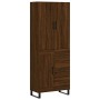 Aparador alto madera contrachapada marrón roble 69,5x34x180 cm de vidaXL, Aparadores - Ref: Foro24-3196042, Precio: 177,64 €,...