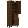 Aparador alto madera contrachapada marrón roble 69,5x34x180 cm de vidaXL, Aparadores - Ref: Foro24-3196042, Precio: 177,64 €,...