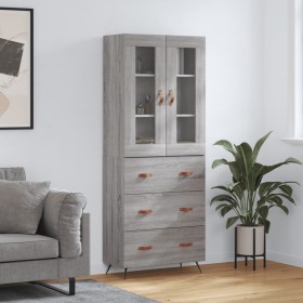 Aparador alto madera contrachapada gris sonoma 69,5x34x180 cm de vidaXL, Aparadores - Ref: Foro24-3198383, Precio: 185,99 €, ...