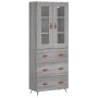 Aparador alto madera contrachapada gris sonoma 69,5x34x180 cm de vidaXL, Aparadores - Ref: Foro24-3198383, Precio: 185,52 €, ...