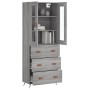 Aparador alto madera contrachapada gris sonoma 69,5x34x180 cm de vidaXL, Aparadores - Ref: Foro24-3198383, Precio: 185,52 €, ...