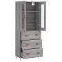 Aparador alto madera contrachapada gris sonoma 69,5x34x180 cm de vidaXL, Aparadores - Ref: Foro24-3198383, Precio: 185,52 €, ...