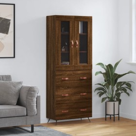 Tall oak brown plywood sideboard 69.5x34x180 cm by vidaXL, Sideboards - Ref: Foro24-3198384, Price: 199,99 €, Discount: %