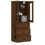 Tall oak brown plywood sideboard 69.5x34x180 cm by vidaXL, Sideboards - Ref: Foro24-3198384, Price: 199,99 €, Discount: %