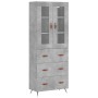 Aparador alto madera contrachapada gris hormigón 69,5x34x180 cm de vidaXL, Aparadores - Ref: Foro24-3198381, Precio: 197,99 €...