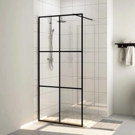 Accessible shower screen clear ESG glass black 80x195 cm by vidaXL, Shower walls and screens - Ref: Foro24-151023, Price: 157...