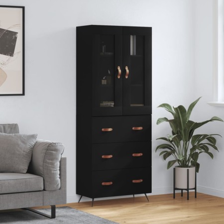 Aparador alto madera contrachapada negro 69,5x34x180 cm de vidaXL, Aparadores - Ref: Foro24-3198378, Precio: 201,84 €, Descue...