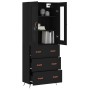 Aparador alto madera contrachapada negro 69,5x34x180 cm de vidaXL, Aparadores - Ref: Foro24-3198378, Precio: 201,84 €, Descue...