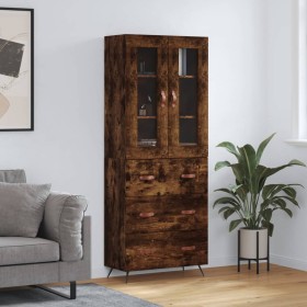 Aparador alto madera contrachapada roble ahumado 69,5x34x180 cm de vidaXL, Aparadores - Ref: Foro24-3198382, Precio: 195,99 €...