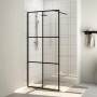 Accessible shower screen made of transparent black tempered glass, 90x195 cm. by vidaXL, Shower walls and screens - Ref: Foro...