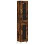 Aparador de madera contrachapada roble ahumado 34,5x34x180 cm de vidaXL, Aparadores - Ref: Foro24-3199414, Precio: 94,99 €, D...