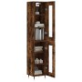 Aparador de madera contrachapada roble ahumado 34,5x34x180 cm de vidaXL, Aparadores - Ref: Foro24-3199414, Precio: 94,99 €, D...