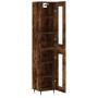 Aparador de madera contrachapada roble ahumado 34,5x34x180 cm de vidaXL, Aparadores - Ref: Foro24-3199414, Precio: 94,99 €, D...