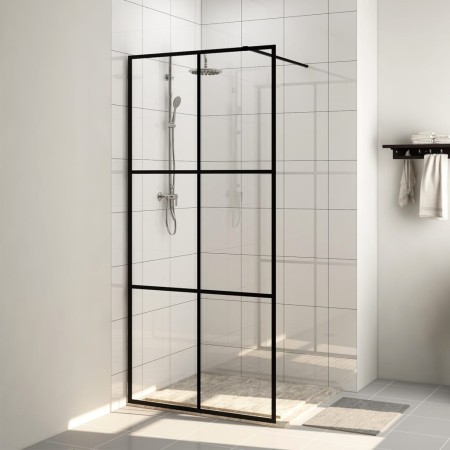 Accessible shower screen ESG transparent black glass 100x195cm by vidaXL, Shower walls and screens - Ref: Foro24-151025, Pric...